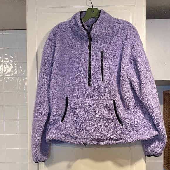 EUC No Boundaries Purple Sherpa Pullover with Black Details size XL - Picture 1 of 5